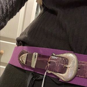 Purple western belt- “cut and sewn” on elastic